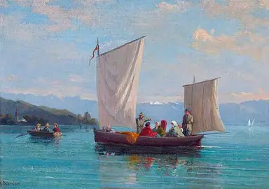 Boat: François Bocion (1828-1890) - A Sailing Boat and a Rowing Boat - 1590-1869 - Victoria and Albert Museum